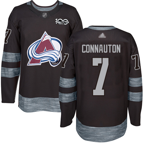 Adidas Colorado Avalanche Men #7 Kevin Connauton Black 1917-2017 100th Anniversary Stitched NHL Jersey